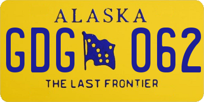 AK license plate GDG062