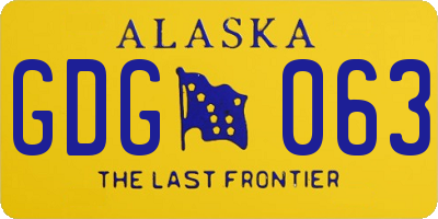 AK license plate GDG063