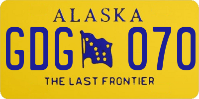 AK license plate GDG070