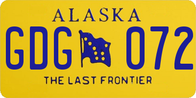 AK license plate GDG072
