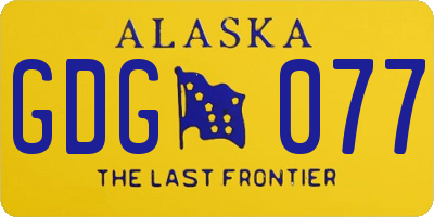 AK license plate GDG077