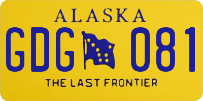 AK license plate GDG081