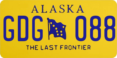 AK license plate GDG088