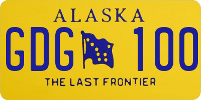 AK license plate GDG100