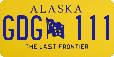 AK license plate GDG111