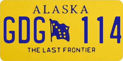 AK license plate GDG114