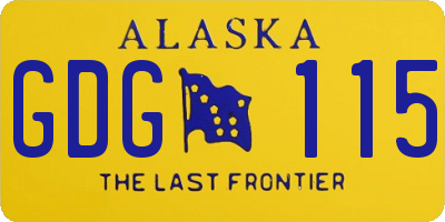 AK license plate GDG115