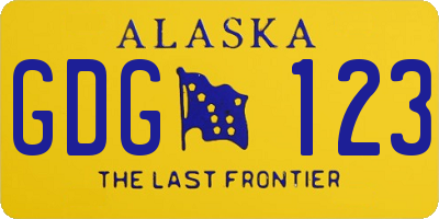 AK license plate GDG123