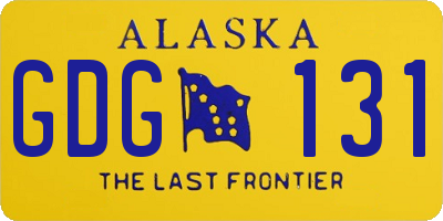 AK license plate GDG131