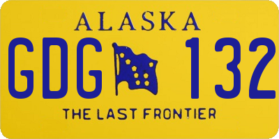 AK license plate GDG132