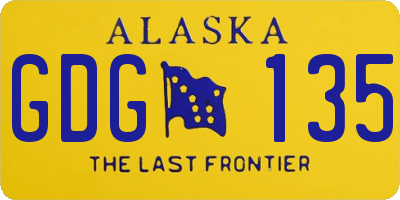 AK license plate GDG135