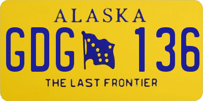 AK license plate GDG136