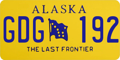 AK license plate GDG192