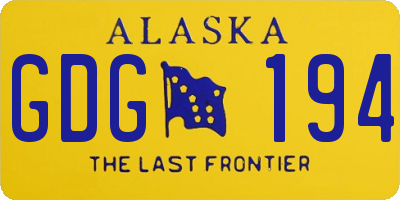 AK license plate GDG194