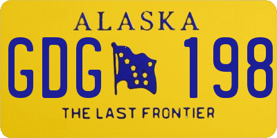 AK license plate GDG198