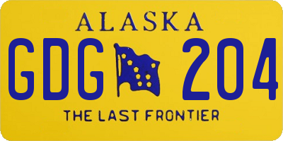 AK license plate GDG204