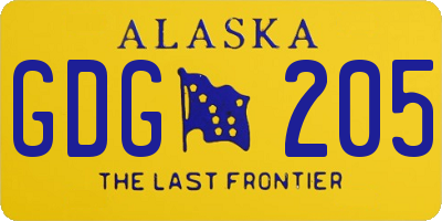 AK license plate GDG205