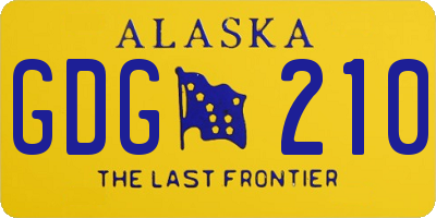 AK license plate GDG210