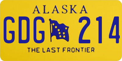 AK license plate GDG214