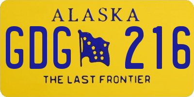 AK license plate GDG216