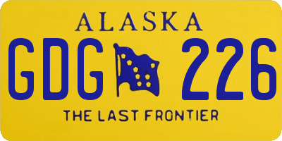 AK license plate GDG226