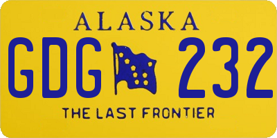 AK license plate GDG232