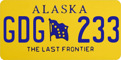 AK license plate GDG233