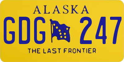 AK license plate GDG247
