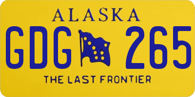 AK license plate GDG265