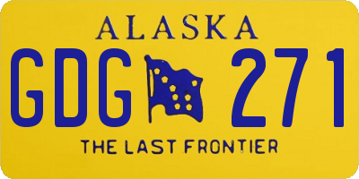 AK license plate GDG271