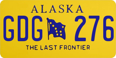 AK license plate GDG276