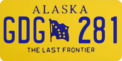 AK license plate GDG281