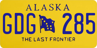 AK license plate GDG285