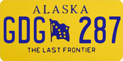 AK license plate GDG287