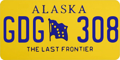AK license plate GDG308