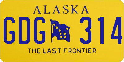 AK license plate GDG314