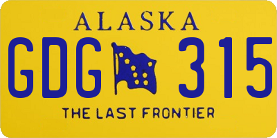 AK license plate GDG315
