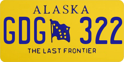 AK license plate GDG322