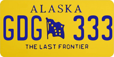 AK license plate GDG333