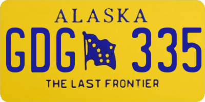 AK license plate GDG335