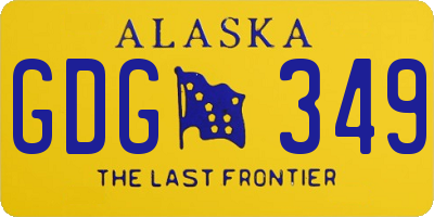 AK license plate GDG349