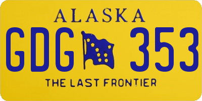 AK license plate GDG353