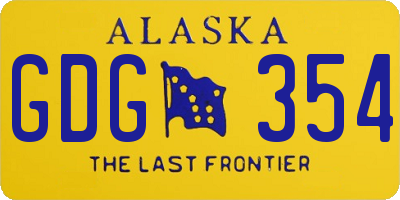 AK license plate GDG354