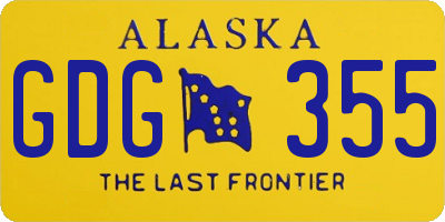 AK license plate GDG355