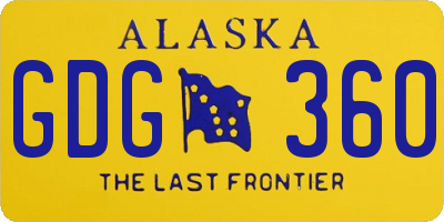 AK license plate GDG360