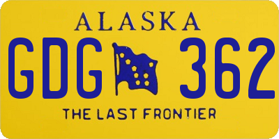 AK license plate GDG362