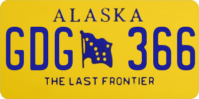 AK license plate GDG366