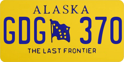 AK license plate GDG370