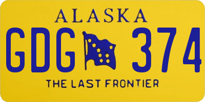 AK license plate GDG374
