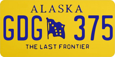 AK license plate GDG375